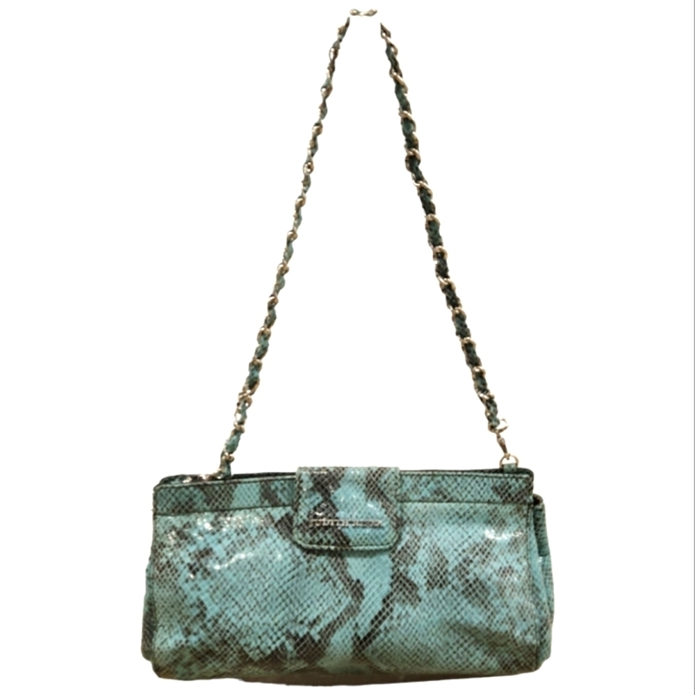 JUDITH RIPKA Snakeskin Python Embossed Leather Shoulder‎  Bag